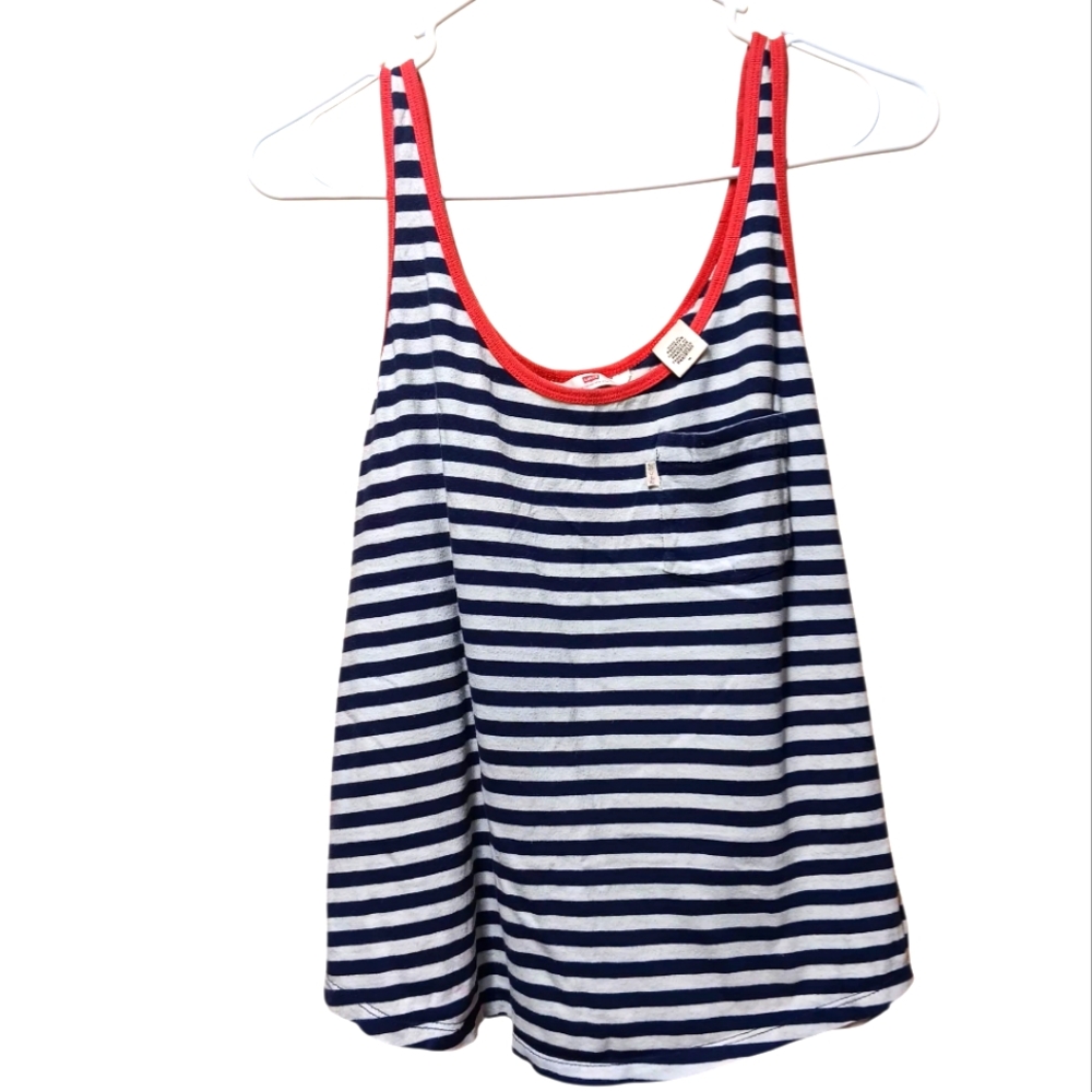 Levi's Red and Blue Striped Tank Top
